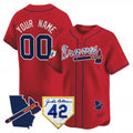 Custom Atlanta Braves 2024 Robinson & Georgia Patch Vapor Premier Limited Jersey - Red KLUNKIM