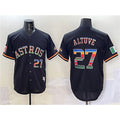 Houston Astros #27 Jose Altuve Black KLUNKIM Mexico With World Serise Champions Patch Cool Base Stitched Jersey