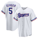 Texas Rangers #5 Corey Seager White KLUNKIM Home Replica Player Jersey