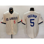 Los Angeles Dodgers #5 Freddie Freeman Number Cream KLUNKIM 2024 City Connect Limited Stitched Jersey 2