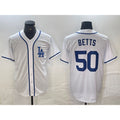 Los Angeles Dodgers #50 Mookie Betts White KLUNKIM Cool Base Stitched Jersey