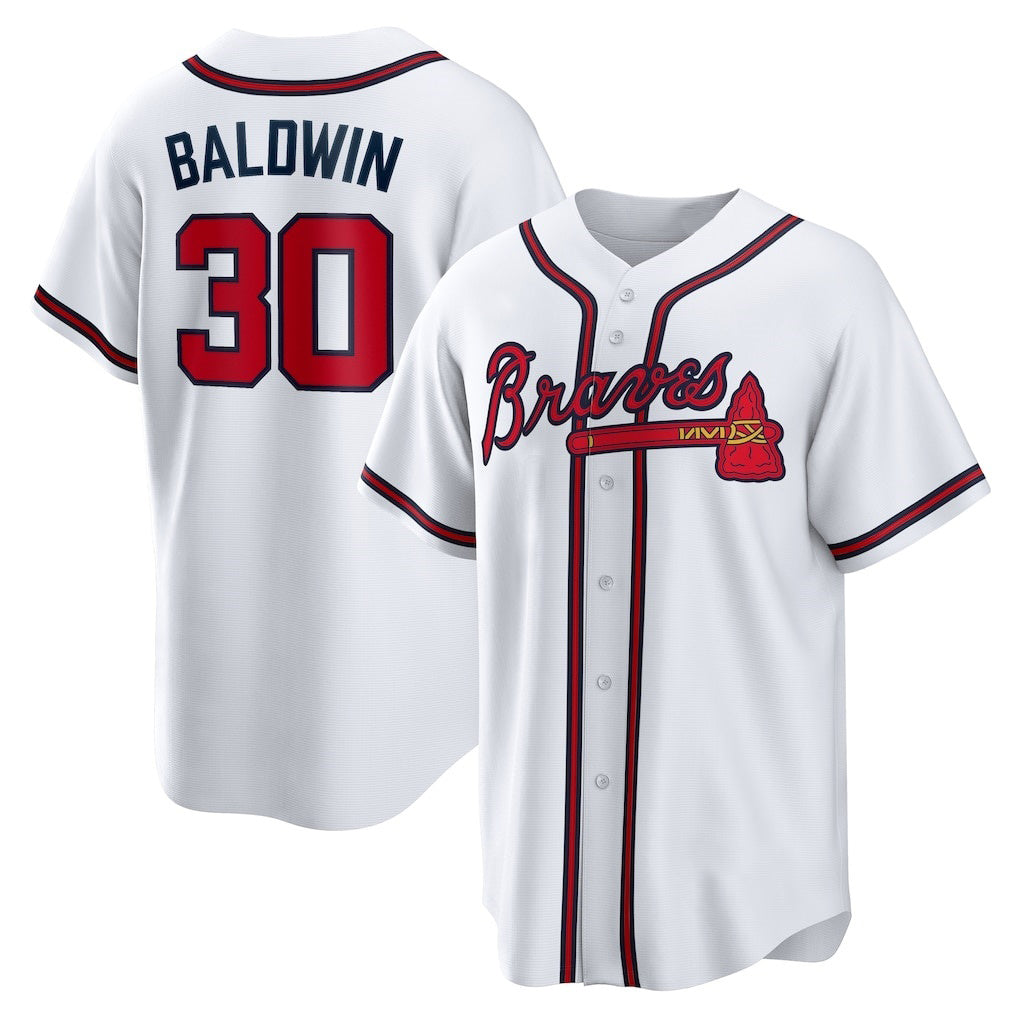 Atlanta Braves #30 Drake Baldwin White KLUNKIM Home Replica Jersey