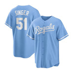 Kansas City Royals #51 Brady Singer Light Blue KLUNKIM Stitched Jersey