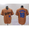 Los Angeles Dodgers #18 Yoshinobu Yamamoto Number Olive KLUNKIM Cool Base Limited Stitched Jerseys