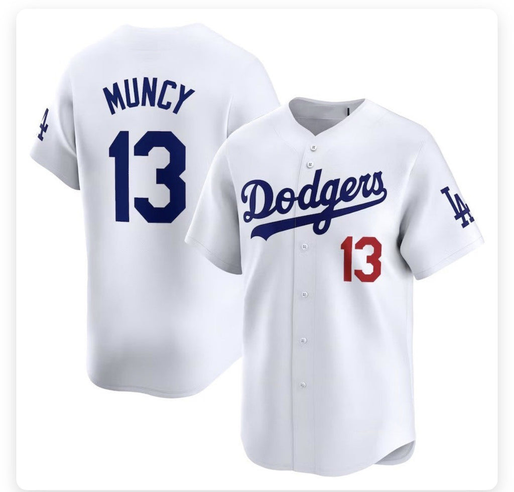 Los Angeles Dodgers #13 Max Muncy White KLUNKIM Stitched Cool Base Jersey