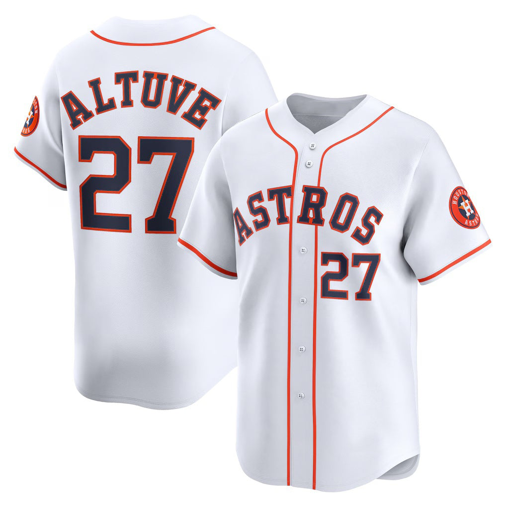 Houston Astros #27 Jose Altuve White KLUNKIM Home Limited Player Jersey