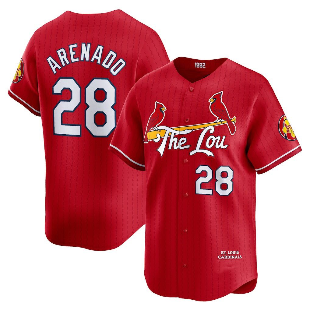 St. Louis Cardinals #28 Nolan Arenado Red KLUNKIM 2024 City Connect Limited Player Jersey