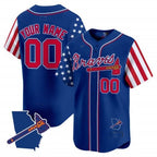 Custom Atlanta Braves 2024 Independence Day Vapor Premier Limited Jersey V2 - Royal KLUNKIM