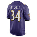B.Ravens #34 Keaton Mitchell Purple KLUNKIM Game Jersey