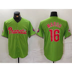 Philadelphia Phillies #16 Brandon Marsh Green KLUNKIM With Patch Stitched Cool Base Jersey