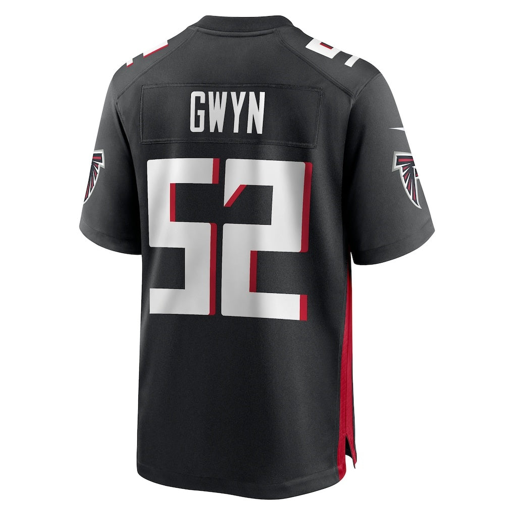 A.Falcons #52 Jovaughn Gwyn Black KLUNKIM Team Game Jersey