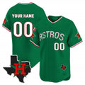 Custom Houston Astros Mexico Texas Patch Vapor Premier Limited Jersey V3 ¨C Green KLUNKIM