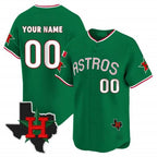 Custom Houston Astros Mexico Texas Patch Vapor Premier Limited Jersey V3 ¨C Green KLUNKIM