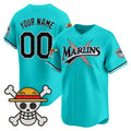 Custom Miami Marlins x One Piece Teal KLUNKIM Vapor Premier Limited Jersey - Stitched