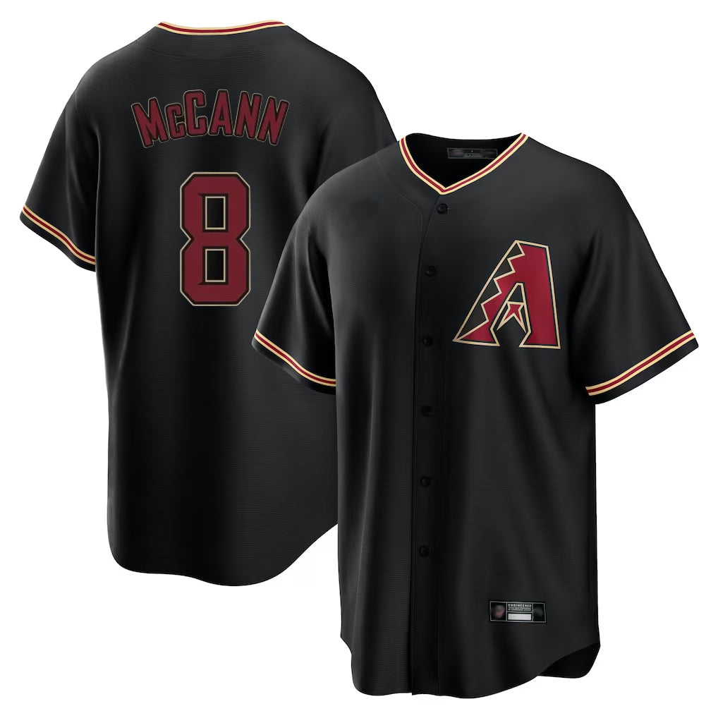 Arizona Diamondbacks #8 James McCann Player Black KLUNKIM Limited Home Stitched Jerseys