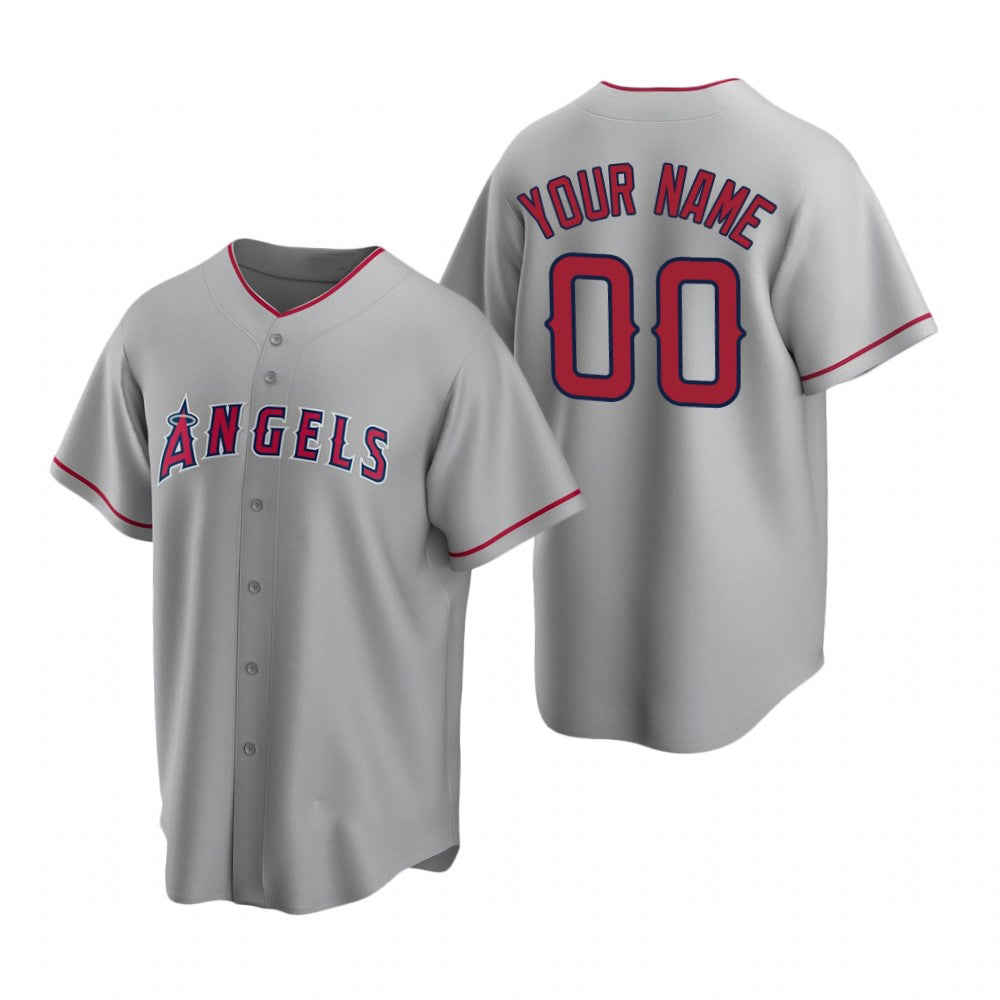 Custom Los Angeles Angels Gray KLUNKIM Stitched Cool Base Road Jersey