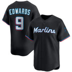 Miami Marlins #9 Xavier Edwards Black KLUNKIM 2024 Alternate Limited Stitched Jersey