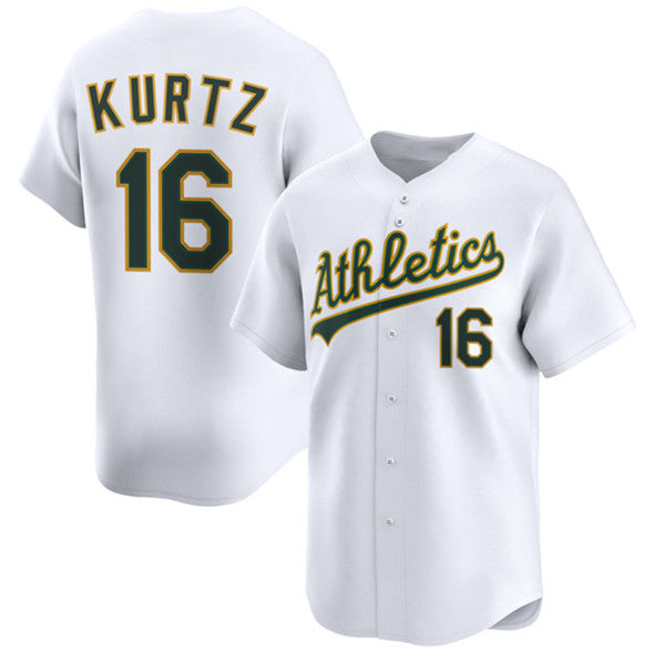 Oakland Athletics #16 Nick Kurtz White KLUNKIM 2024 Home Limited Stitched Jersey
