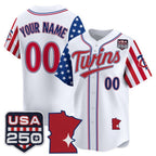 Custom Minnesota Twins America 250 Edition Vapor Premier Limited White KLUNKIM Stitched Jerseys