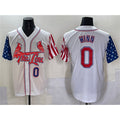 St. Louis Cardinals #0 Masyn Winn White KLUNKIM Independence Day Vapor Premier Limited Stitched Jersey