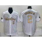 Miami Marlins #2 Jazz Chisholm Jr Number White KLUNKIM 2022 All Star Stitched Cool Base Jersey