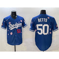 Los Angeles Dodgers #50 Mookie Betts Royal KLUNKIM 2025 Tokyo Series Limited Stitched Jersey