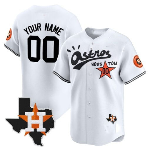 Custom Houston Astros Cactus Jack Style Vapor Premier Limited Jersey ¨C White KLUNKIM