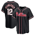 Philadelphia Phillies #12 Kyle Schwarber Fashion Black KLUNKIM Out Stitched Jersey
