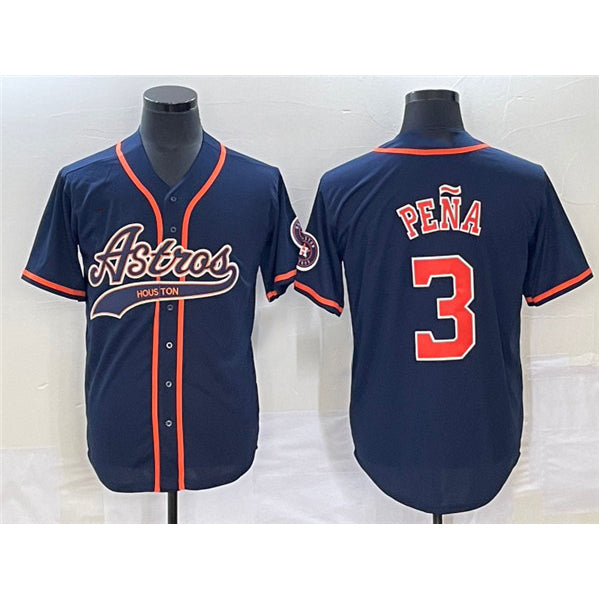 Houston Astros #3 Jeremy Pena Navy KLUNKIM Cool Base Stitched Jersey
