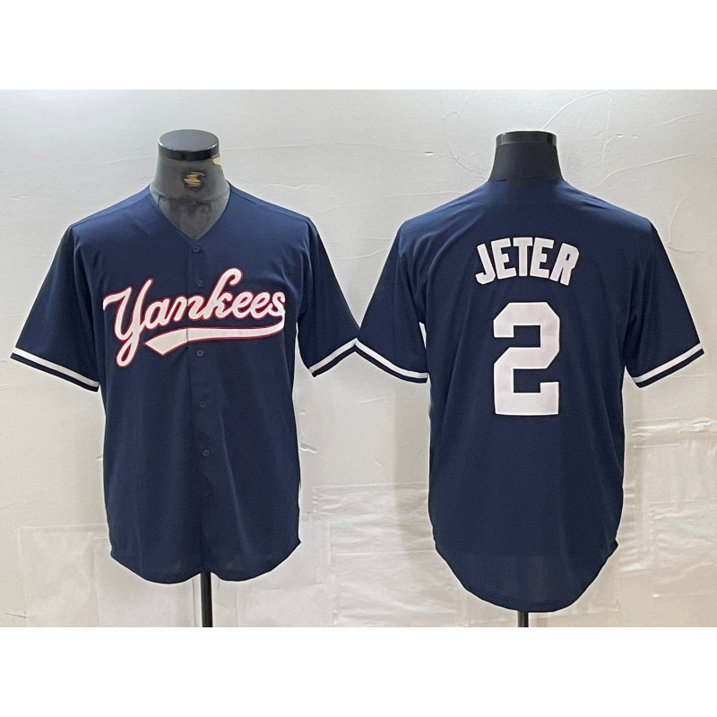 New York Yankees #2 Derek Jeter Navy KLUNKIM Cool Base Stitched Jersey