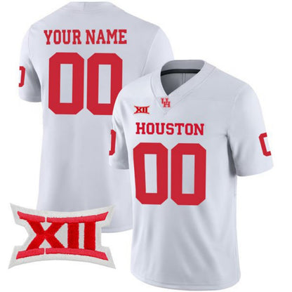 Custom Houston Cougars Name and Number American College Football Alternate White All Stitched Jerseys