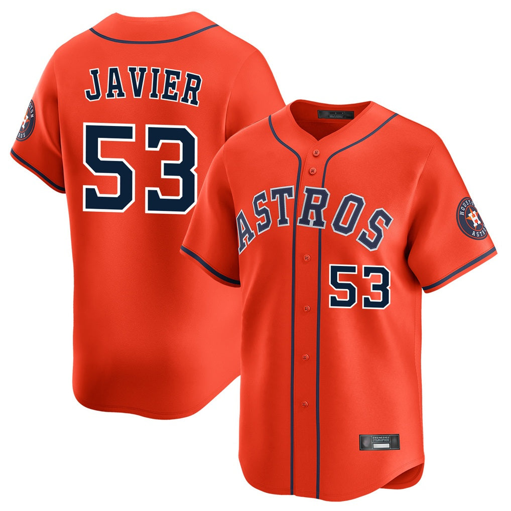 Houston Astros #53 Cristian Javier Player Orange KLUNKIM Home Limited Stitched Jerseys