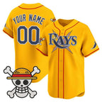 Custom Tampa Bay Rays x One Piece Gold KLUNKIM Vapor Premier Limited Jersey - Stitched