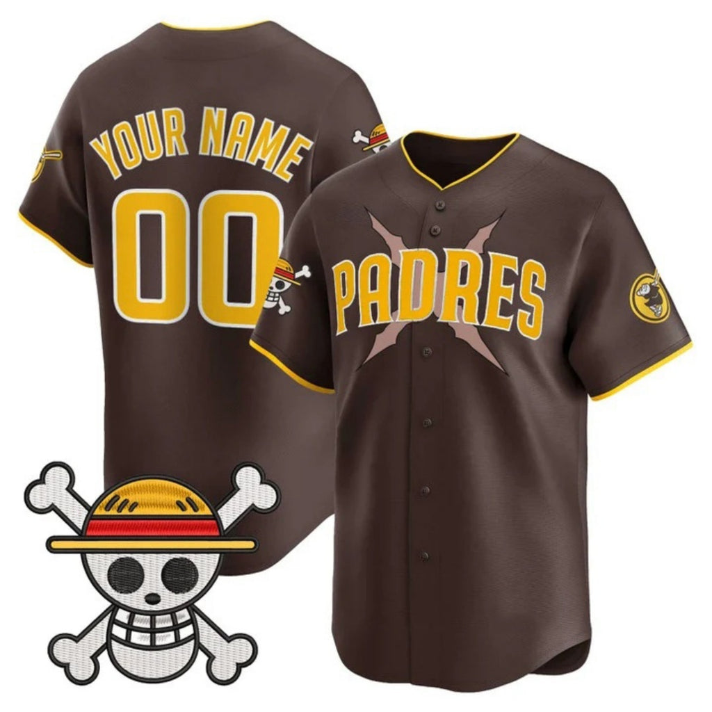Custom San Diego Padres x One Piece Brown KLUNKIM Vapor Premier Limited Jersey - Stitched