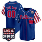 Custom Philadelphia Phillies America 250 Edition Vapor Premier Limited Royal KLUNKIM Stitched Jerseys