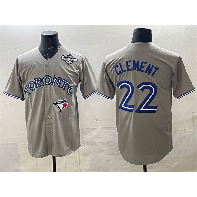 Toronto Blue Jays #22 Ernie Clement Grey KLUNKIM 2025 World Series Cool Base Stitched Jersey