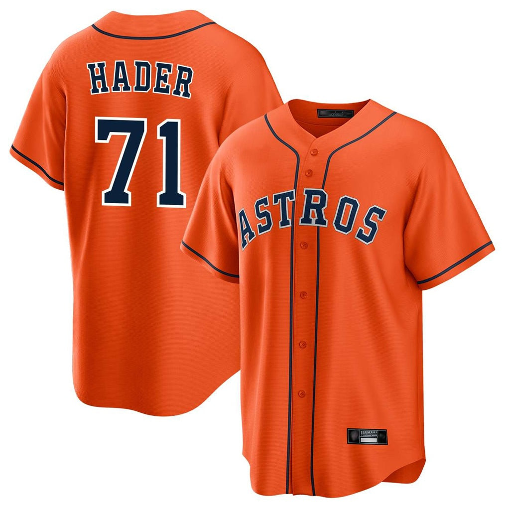 Houston Astros #71 Josh Hader Player Orange KLUNKIM Home Game Stitched Jerseys