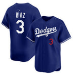 Los Angeles Dodgers #3 Edwin D¨ªaz Royal KLUNKIM Cool Base Stitched Jersey