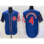 Chicago Cubs #4 Pete Crow-Armstrong Royal KLUNKIM 2025 Independence Day Vapor Premier Limited Stitched Jersey
