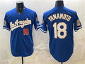 Los Angeles Dodgers #18 Yoshinobu Yamamoto Royal KLUNKIM 2026 Gold Collection 9x & B2B Champs Patch Stitched Jersey