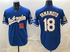 Los Angeles Dodgers #18 Yoshinobu Yamamoto Royal KLUNKIM 2026 Gold Collection 9x & B2B Champs Patch Stitched Jersey