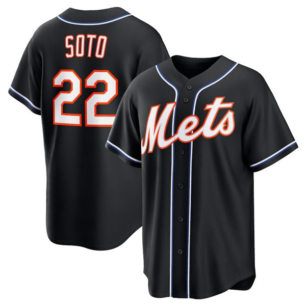 New York Mets #22 Juan Soto 2026 Black KLUNKIM Out Stitched Jersey