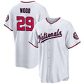 Washington Nationals #29 James Wood White KLUNKIM 2024 Home Limited Stitched Jersey