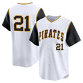Pittsburgh Pirates #21 Roberto Clemente White KLUNKIM Cooperstown Collection Limited Jersey