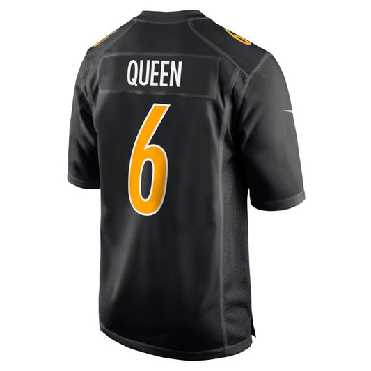 P.Steelers #6 Patrick Queen Replica Carbon Black Stitched American Football Jerseys