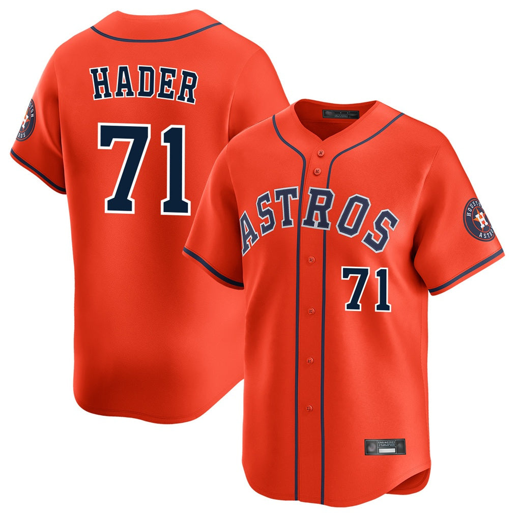 Houston Astros #71 Josh Hader Player Orange KLUNKIM Home Limited Stitched Jerseys