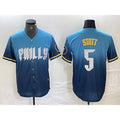Philadelphia Phillies #5 Bryson Stott Blue KLUNKIM 2024 City Cool Base Stitched Jersey