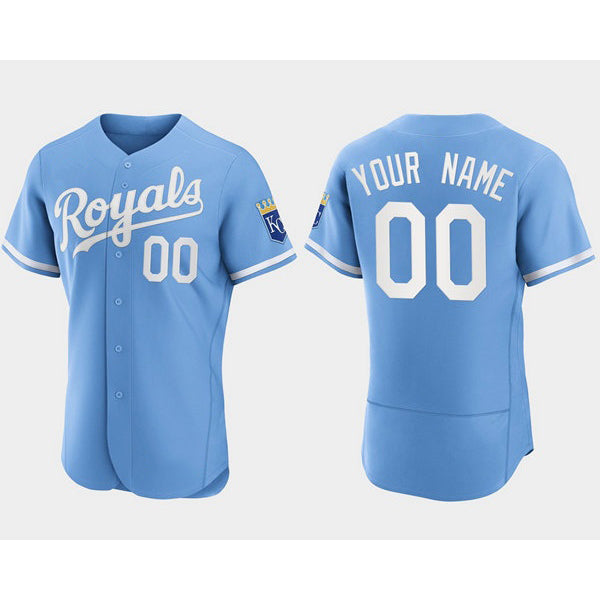 Custom Kansas City Royals KLUNKIM ACTIVE PLAYER Blue Flex Base Stitched Jersey