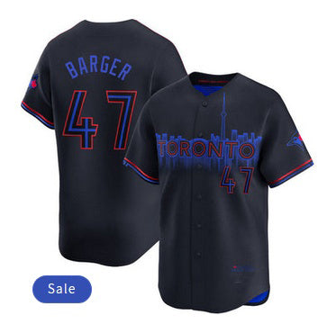 Toronto Blue Jays #47 Addison Barger Black KLUNKIM City Connect Limited Jersey