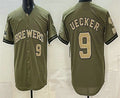 Milwaukee Brewers #9 Bob Uecker Olive KLUNKIM 2026 Armed Forces Day Jersey